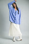 Blue Oversized Toggle Button Cardigan