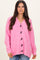 Pink Oversized Toggle Button Cardigan
