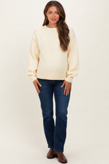 Yellow Chunky Knit Oversized Maternity Sweater