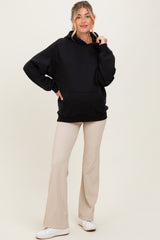 Black Fleece Oversized Maternity Hoodie