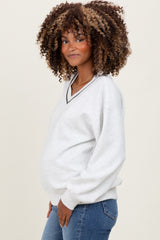 Heather Grey V-Neck Maternity Sweatshirt