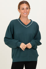 Forest Green V-Neck Sweatshirt