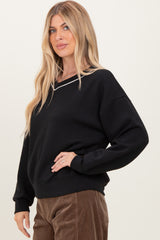 Black V-Neck Sweatshirt