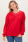 Red V-Neck Sweatshirt