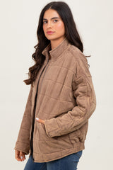 Mocha Quilted Oversized Jacket