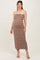 Multicolor Striped Knit Strapless Maternity Midi Dress