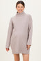 Taupe Turtleneck Chunky Knit Maternity Sweater Dress