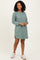 Light Olive Rib Knit Long Sleeve Dress