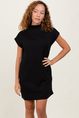 Black Mock Neck Mini Dress