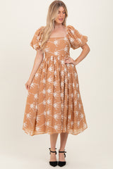 Mocha Textured Midi Dress