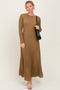 Mocha Ribbed Long Sleeve Maxi Dress