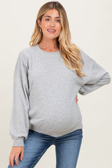 Heather Gray Long Sleeve Maternity Sweatshirt