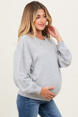Heather Gray Long Sleeve Maternity Sweatshirt
