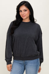 Black Long Sleeve Maternity Sweatshirt