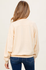 Cream Long Sleeve Maternity Sweatshirt