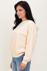 Cream Long Sleeve Sweatshirt
