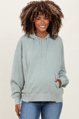 Sage Green Drop Shoulder Long Sleeve Oversized Maternity Hoodie
