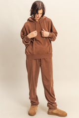 Camel Drop Shoulder Long Sleeve Oversized Hoodie