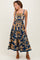 Dark Teal Damask Sleeveless Maxi Dress