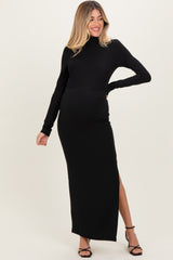 Black Turtleneck Top Maxi Skirt Maternity Set