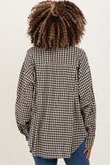 Black Gingham Maternity Button Down Shirt