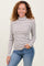 Mocha Striped Turtleneck Long Sleeve Top