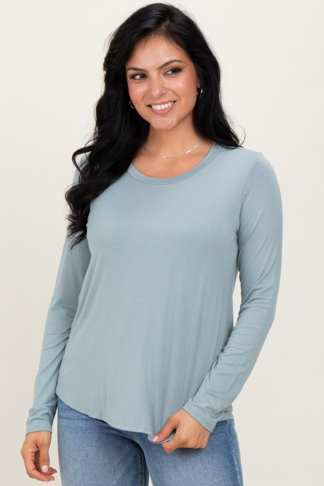 Light Olive Inner Layer Nursing Long Sleeve Top