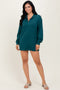 Forest Green Half Zip Long Sleeve Mini Dress