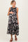 Black Floral Print Smocked Top Sleeveless Tiered Maternity Maxi Dress