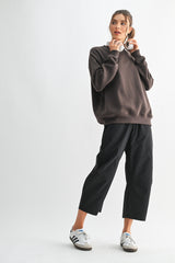 Brown Oversized Fleece Sweatshirt