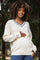 Cream Contrast Detail V-Neck Maternity Sweater