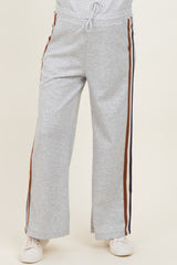 Heather Grey Contrast Trim Maternity Sweatpants