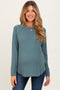 Jade Baby Waffle Knit Long Sleeve Maternity Top
