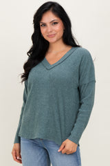 Ash Jade Ribbed V-Neck Long Sleeve Maternity Top