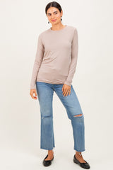 Light Mocha Basic Long Sleeve Top