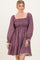 Cranberry Vintage Checked Plaid Square-Neck Dress