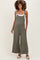 Olive Sleeveless Pocketed Wide Leg Maternity Jumpsuit