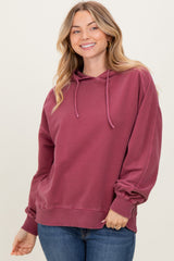 Burgundy French Terry Hooded Sweatshirt