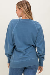 Blue Vintage Wash French Terry Pullover