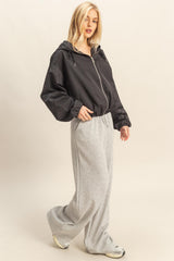 Heather Grey Flowy Knit Drawstring Pants