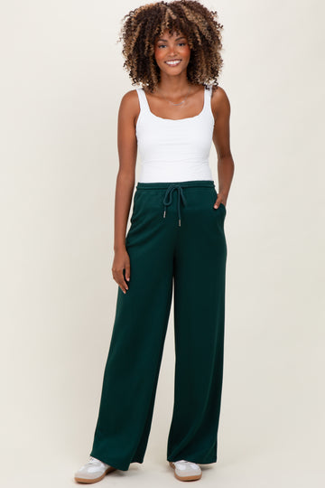 Forest Green Flowy Knit Drawstring Maternity Pants