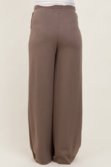 Mocha Flowy Knit Drawstring Maternity Pants