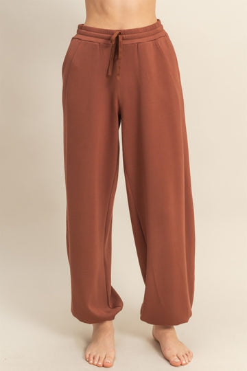 Camel Scuba Drawstring Waist Relaxed Jogger Sweatpants