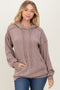 Mocha Long Sleeve Brushed Urban Rib Hoodie Top