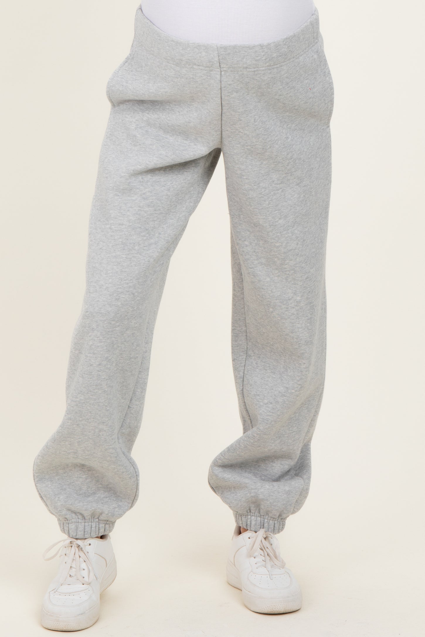 Heather Grey Fleece Maternity Sweatpants