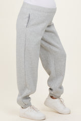 Heather Grey Fleece Maternity Sweatpants