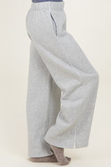 Heather Grey Fleece Wide Leg Sweatpants