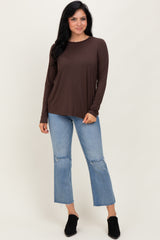 Brown Long Sleeve Top