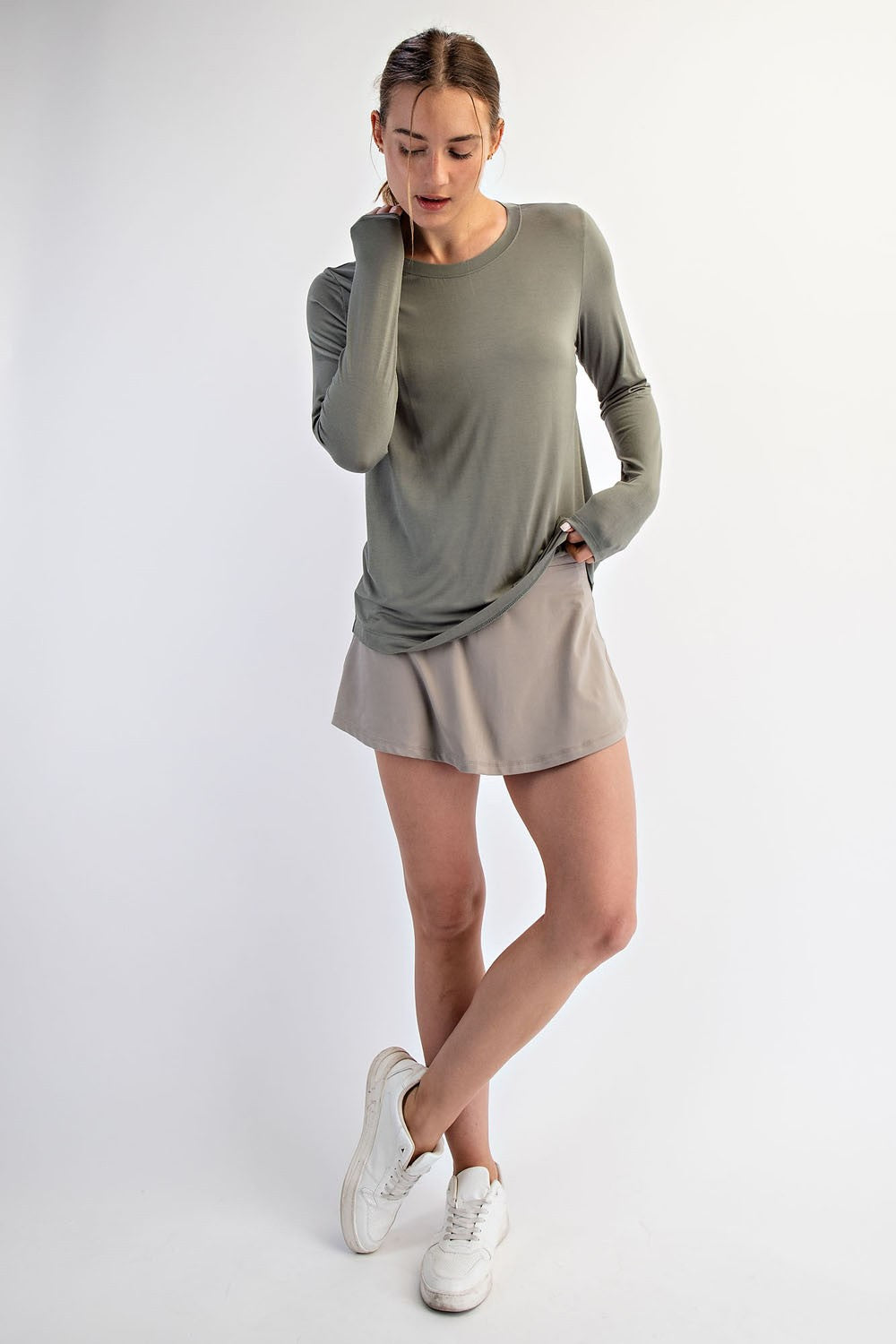 Light Olive Long Sleeve Top