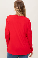 Red Long Sleeve Top